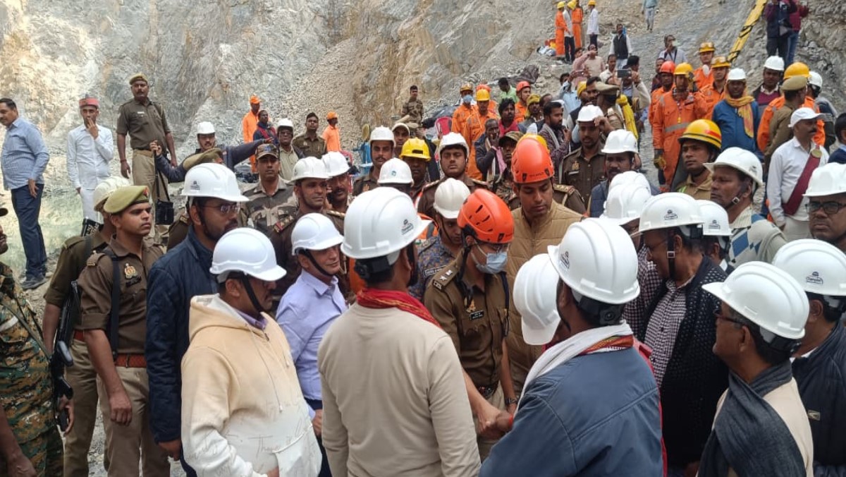 sonbhadra life search amidst stone debris after three days