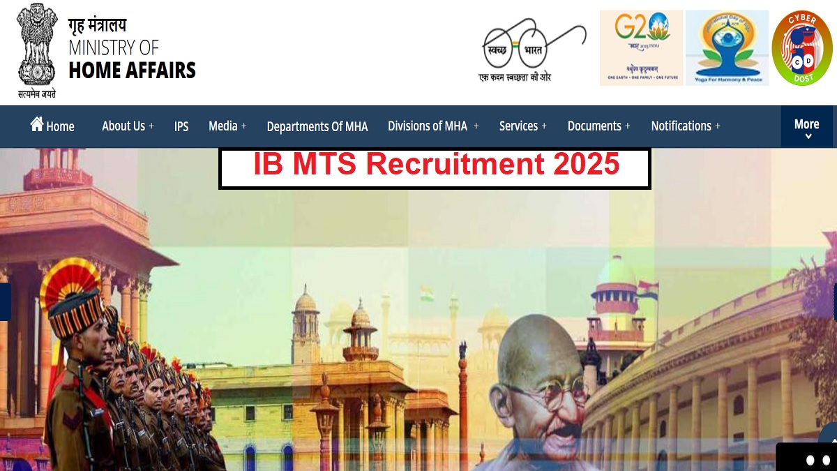 ib mts recruitment 2025 notification issued for intelligence bureau multi tasking staff recruitment applications will start from november 22