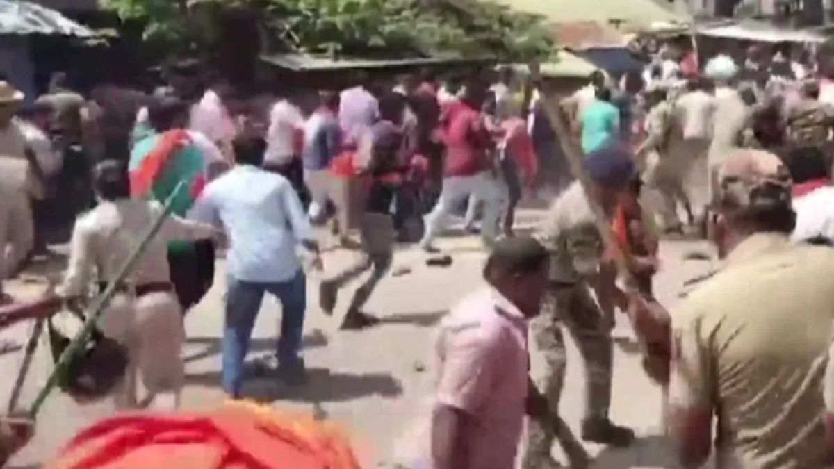 darbhanga news eight injured in stone pelting and firing in bahadurpur