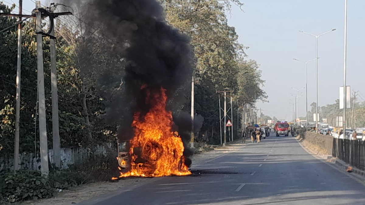 thar burns on nainital highway