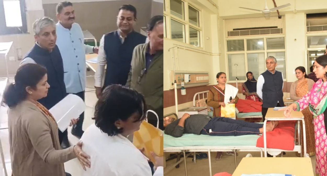 acs sudhir rajpal suddenly reached panchkula sector6 hospital met the patients in the surgical camp and inspected all the arrangements