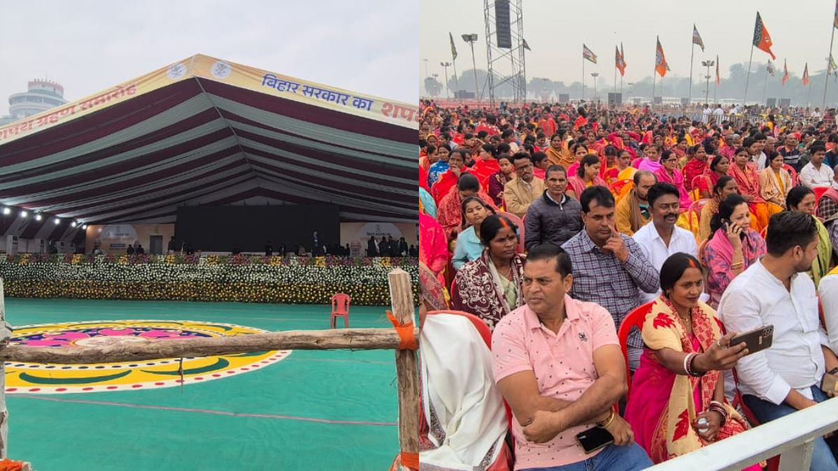 nitish kumar bihar cm 2025 oath taking live shapath grahan swearing in ceremony news updates in hindi lb