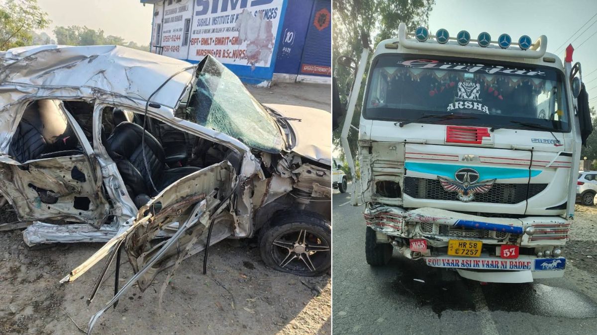 sirmaur accident 2 dead in truck collision on paonta sahib highway