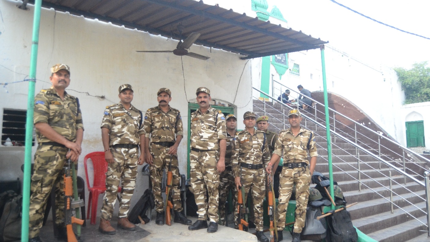 jama masjid security police vigil during friday prayers in sambhal