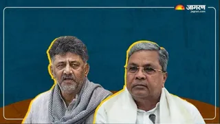 कर्नाटक में सीएम बदलने की अटकलों के बीच शिवकुमार का बड़ा बयान। (फोटो- जागरण ग्राफिक्स)