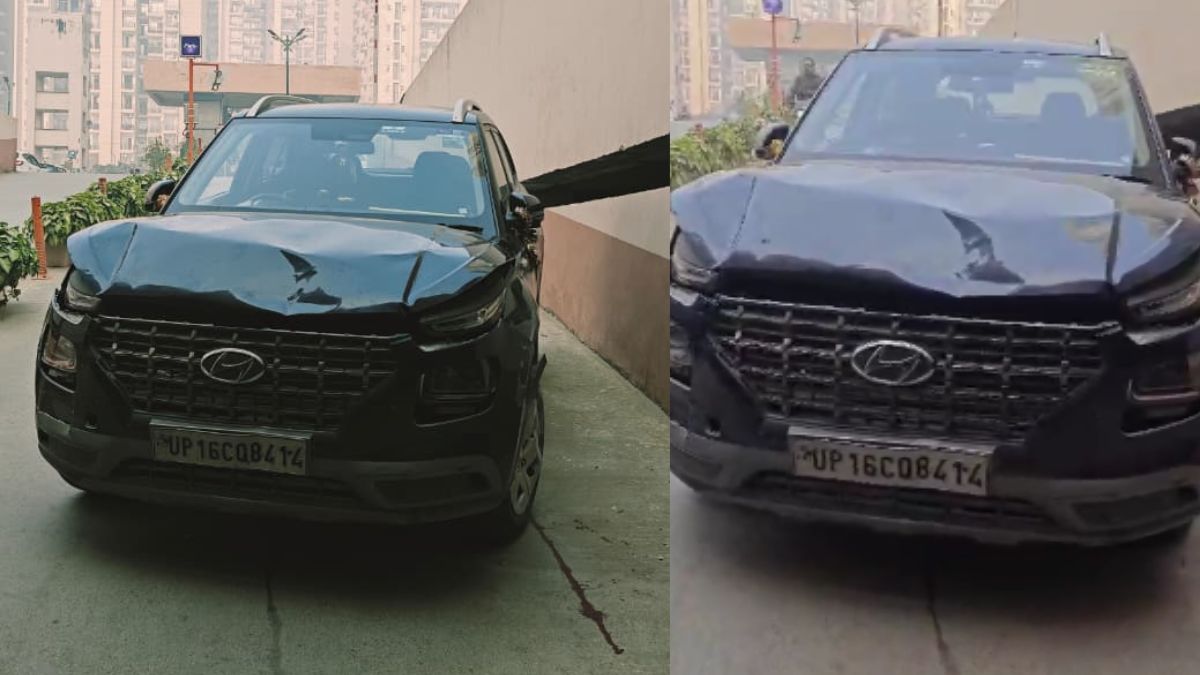 three injured in greater noida society car accident