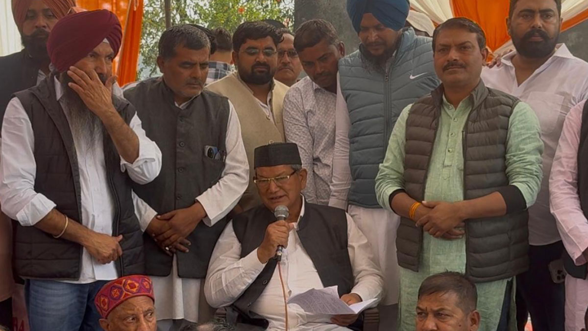 protests against the aqua park project intensify with former cm harish rawat extending support on the ninth day