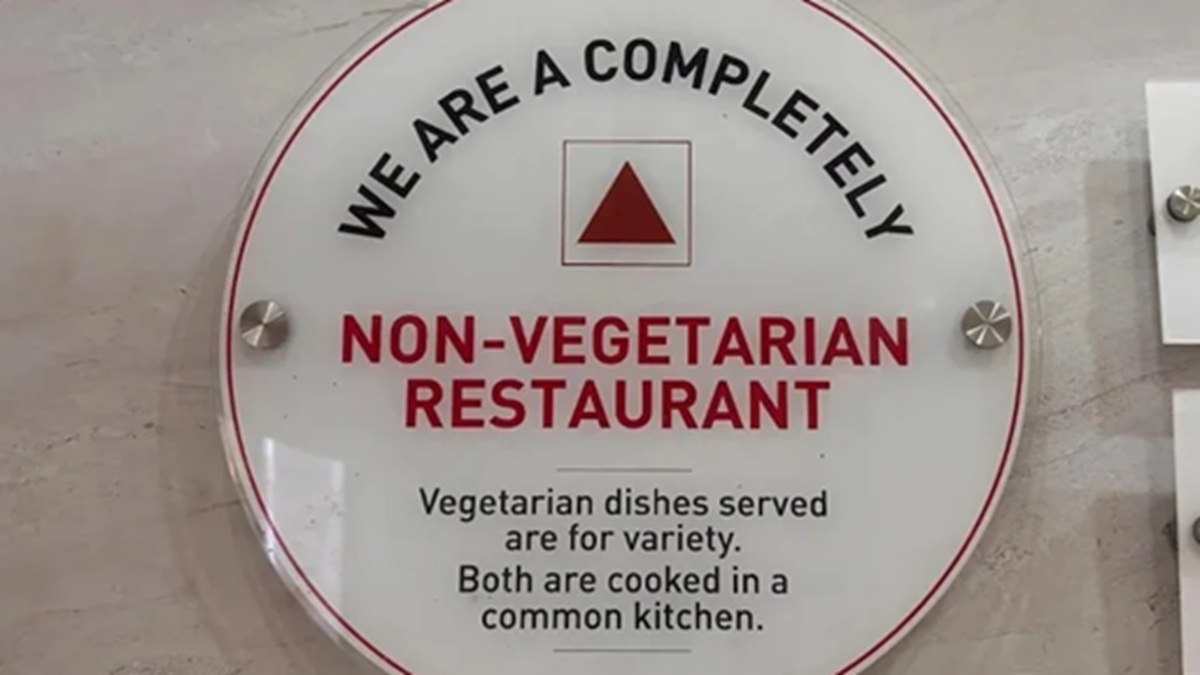 a kerala restaurant has put up a signboard that says its all non vegetarian