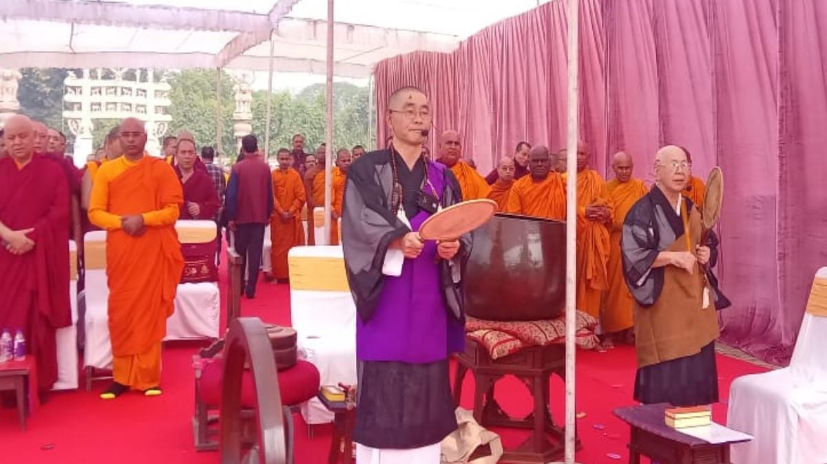sarnath japanese buddhist temple celebrates anniversary