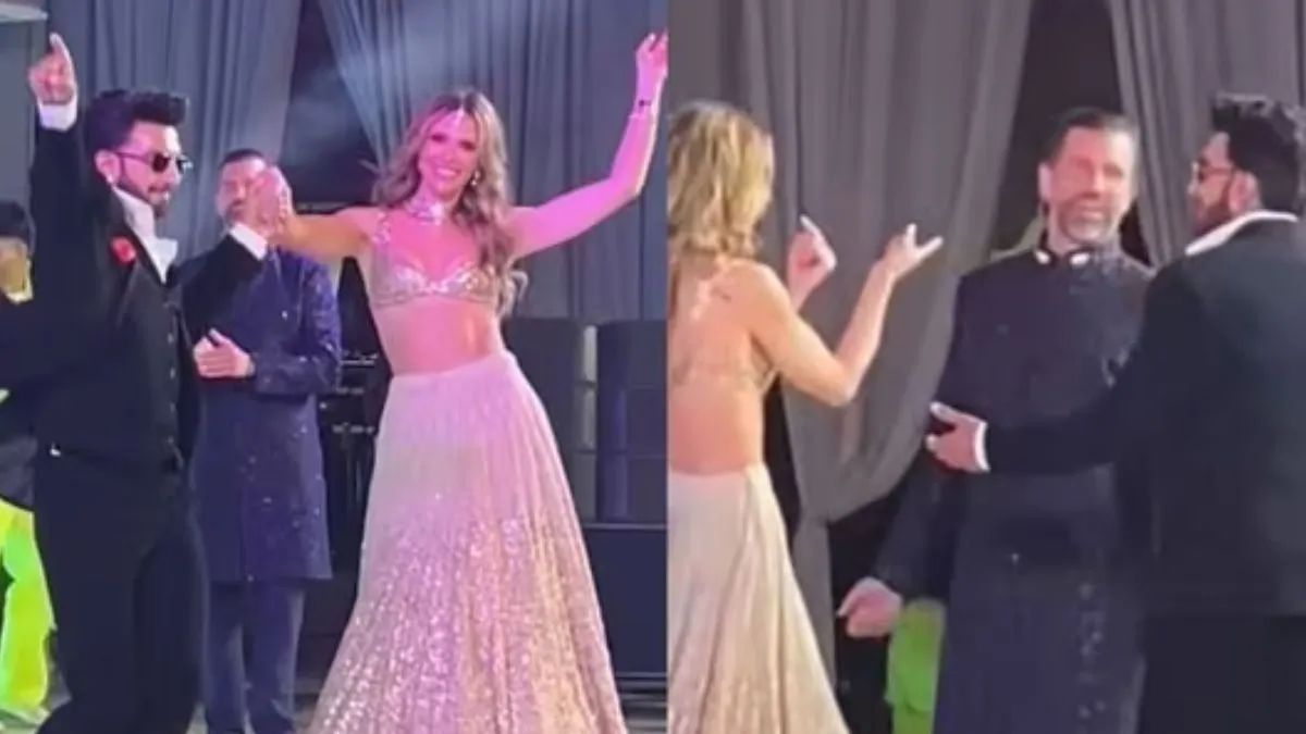 trumps son dances with ranveer singh bollywood night in udaipur