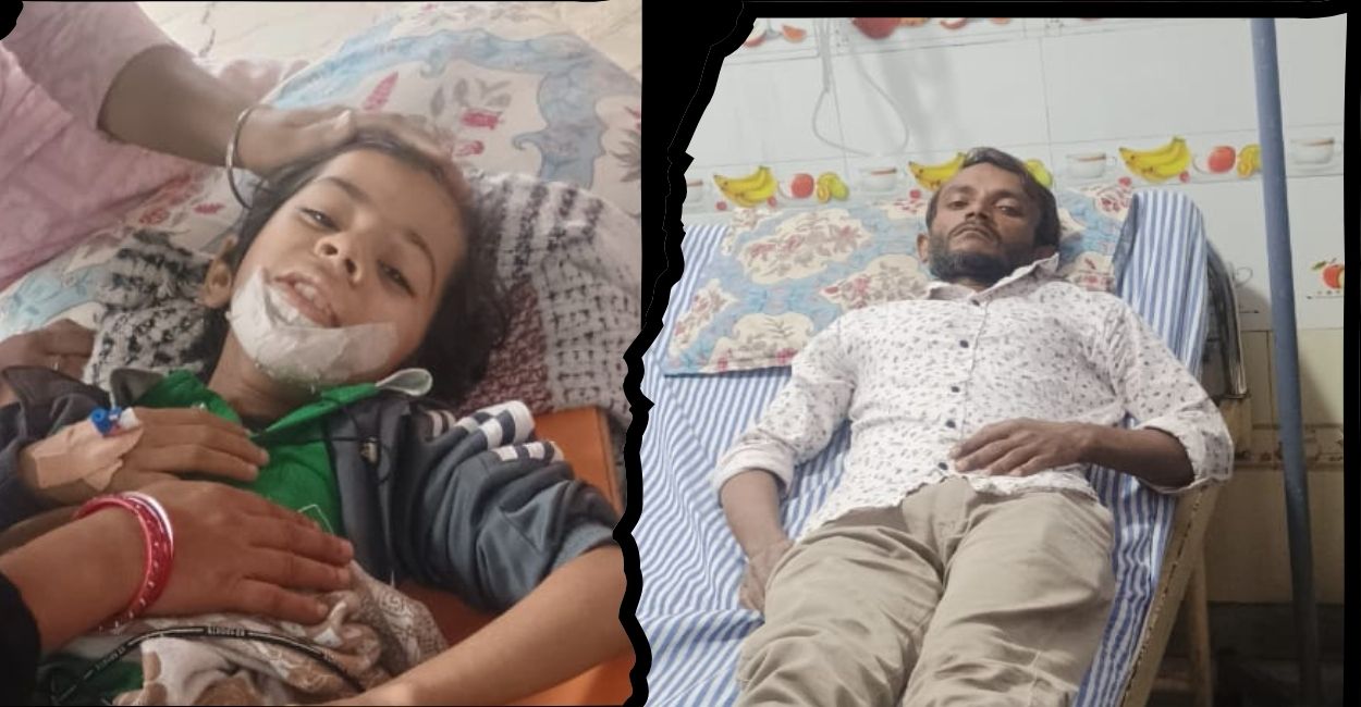 kanpur accident minor drives car hits bikes injures father and daughter