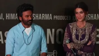 अपनी अपकमिंग फिल्म के प्रमोशन करते हुए अभिनेता धनुष एवं अभिनेत्री कृति सेनन। वीडियो ग्रैब