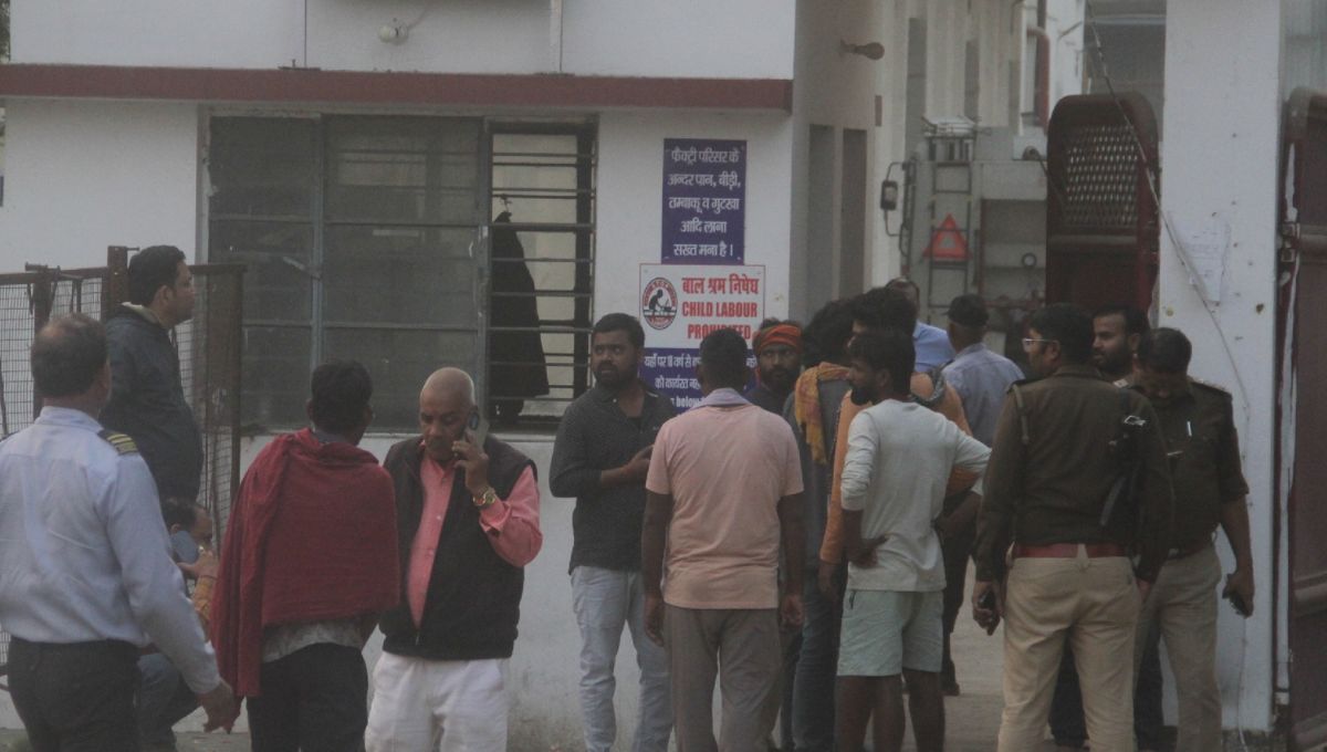 gorakhpur factory fire panic grips gida as blaze erupts