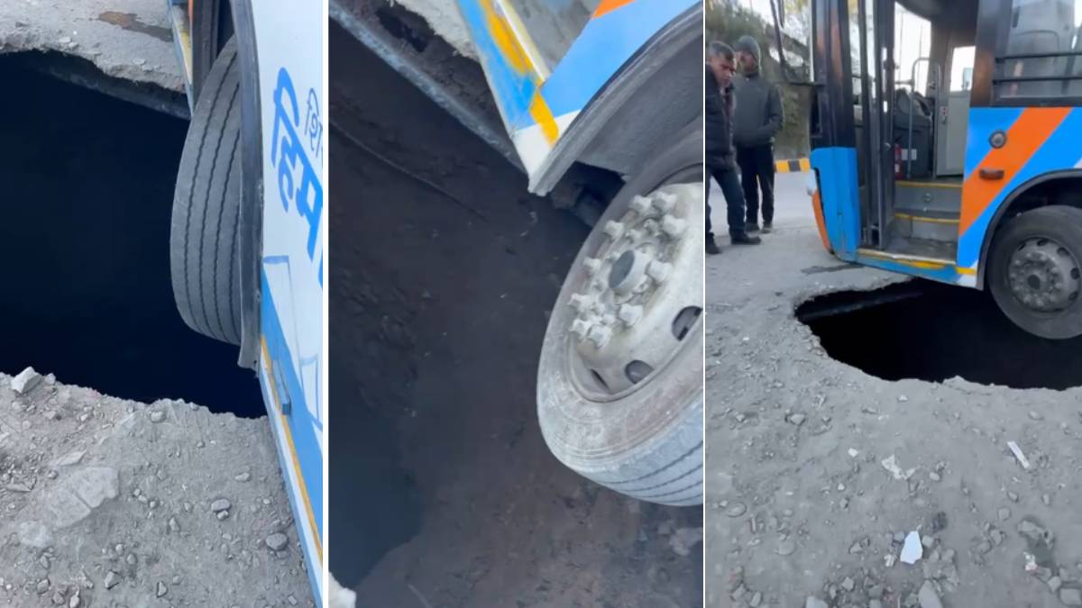 shimla road collapse school girl falls as road caves in