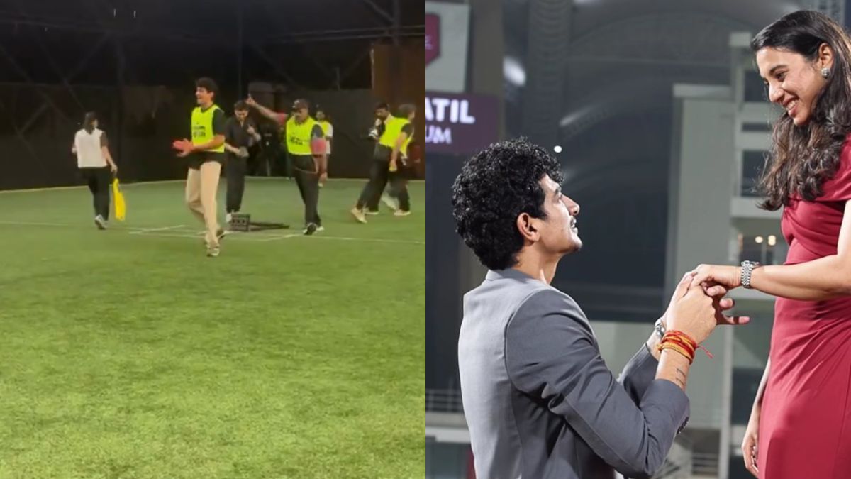 smriti mandhana wedding palash muchhal cricket match bride team groom team