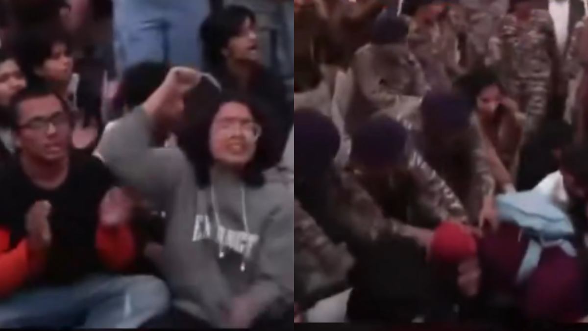 india gate pollution protest turns violent police injured