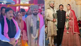 डिप्टी सीएम मुकेश अग्निहोत्री बेटी की विदाई के दौरान हुए भावुक व बेटी और दामाद को आशीर्वाद देते हुए। जागरण