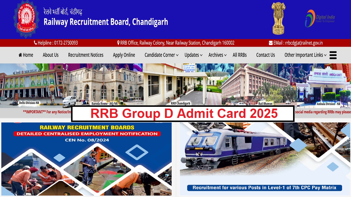 rrb group d admit card 2025 railway group d admit card may be available for download today exam from november 27