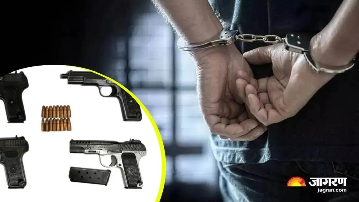 two country made guns airguns and cartridges recovered from adalpur in darbhanga two arrested