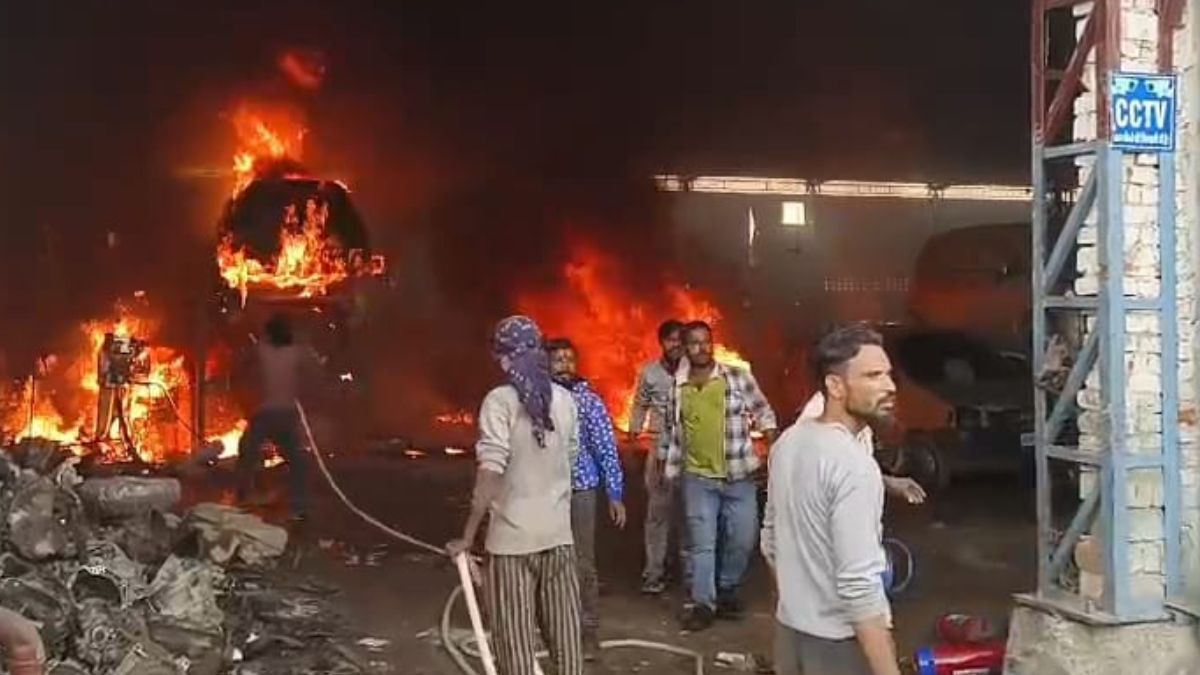 hapur scrap factory fire massive blaze engulfs area after explosions