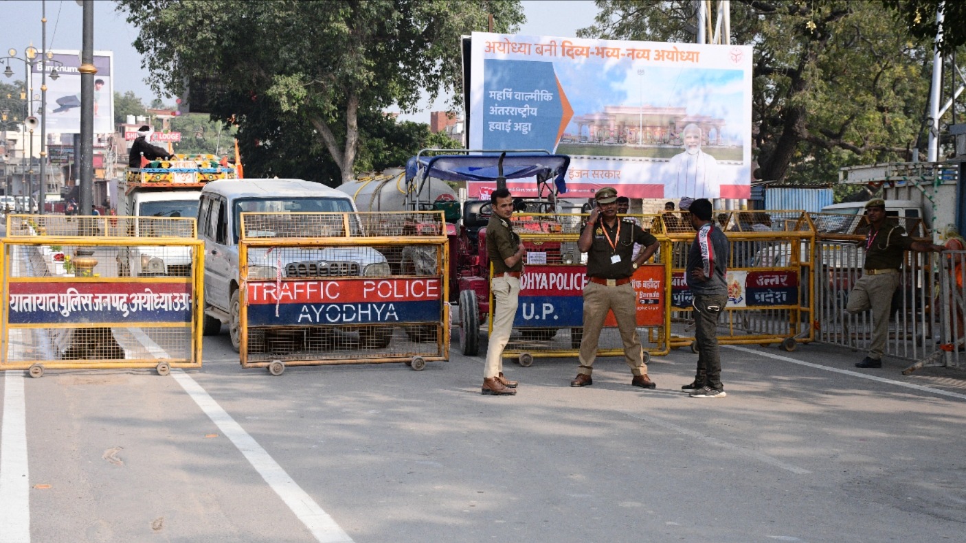 ram mandir flag hoisting ayodhya fortified for pm modi security