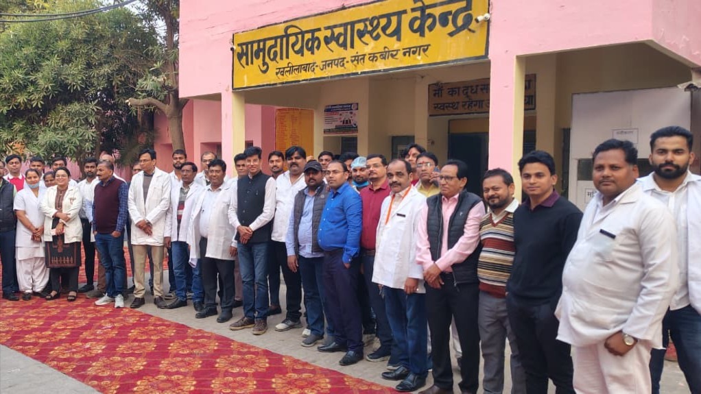 health workers prepare for deputy cm inspection in sant kabir nagar