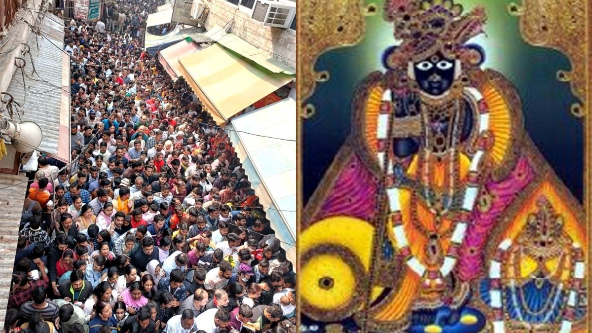 banke bihari huge crowd woman fainted vrindavan news