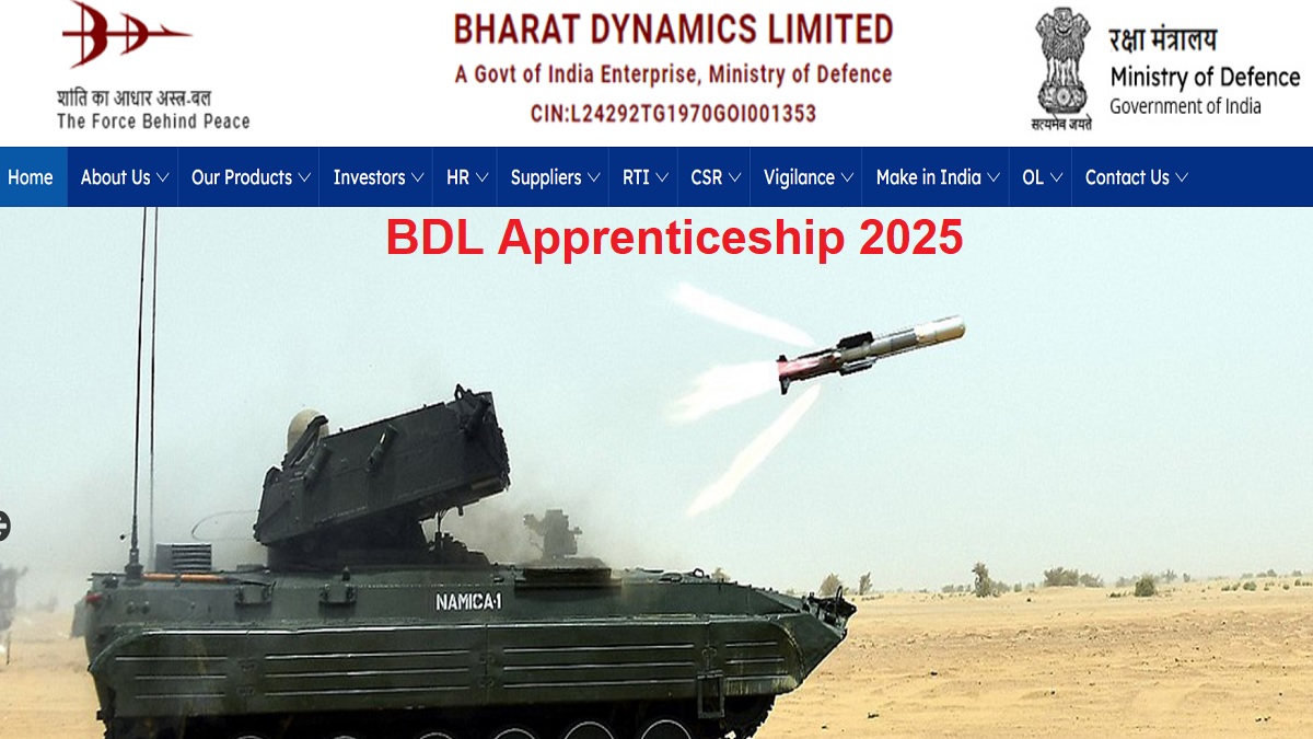 bdl apprenticeship 2025 opportunity to get job on apprentice posts in bharat dynamics limited 10thiti pass can apply