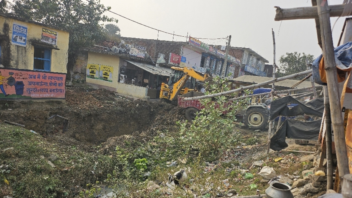 gaya news drainage construction begins on dobhichatra road