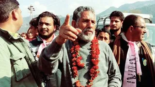देवप्रयाग विधानसभा में चुनाव प्रचार के दौरान पूर्व कैबिनेट मंत्री दिवाकर भट्ट: साभार इंटरनेट मीडिया