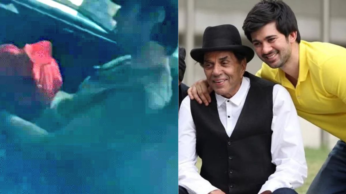 karan deol was seen outside crematorium with dharmendra ashes