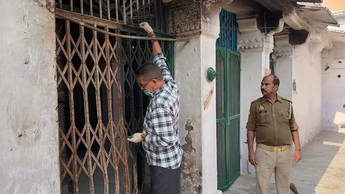 chunar mosque fire arson suspected police investigate