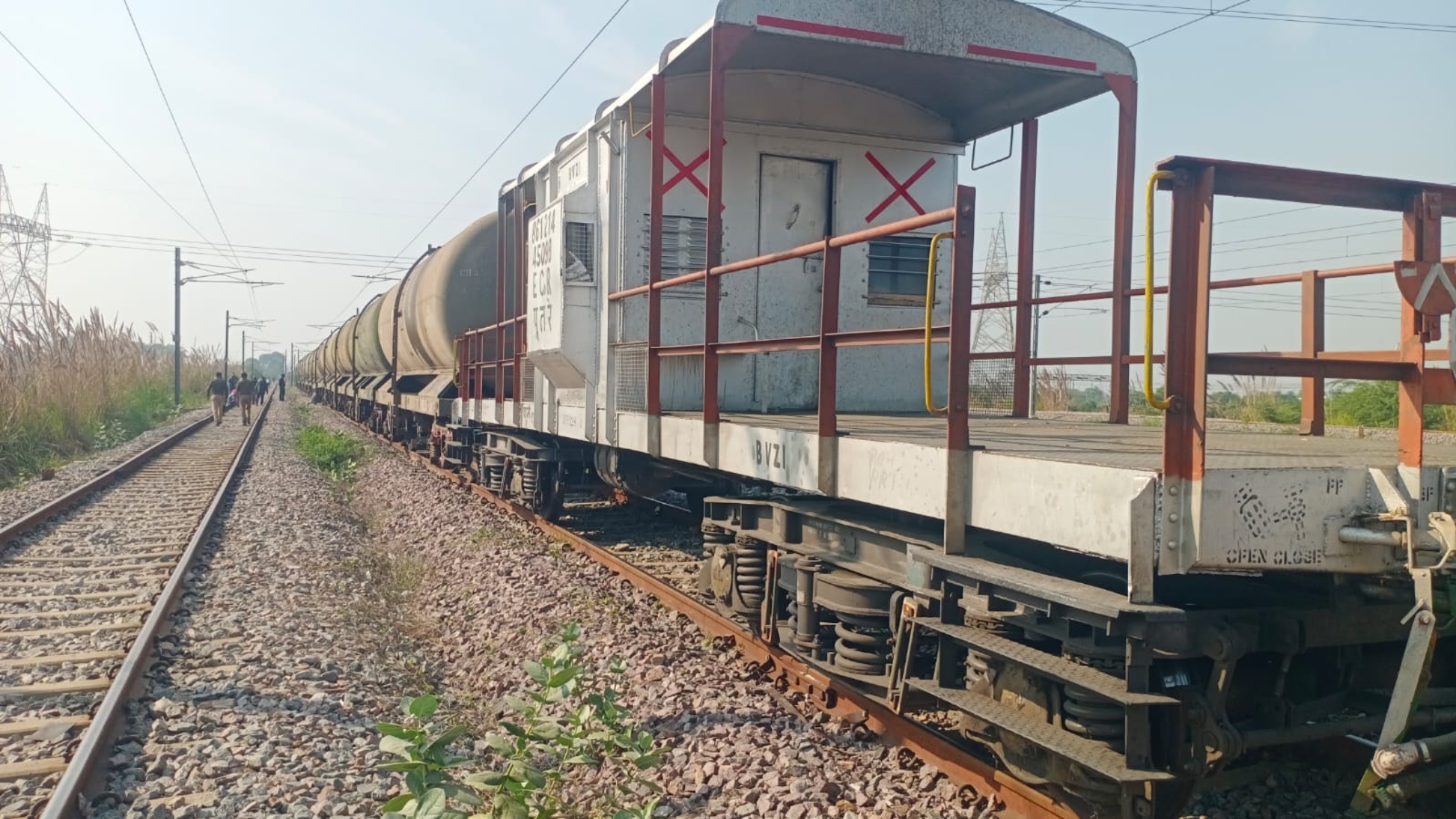 kanpur goods train derails near panki no route disruption