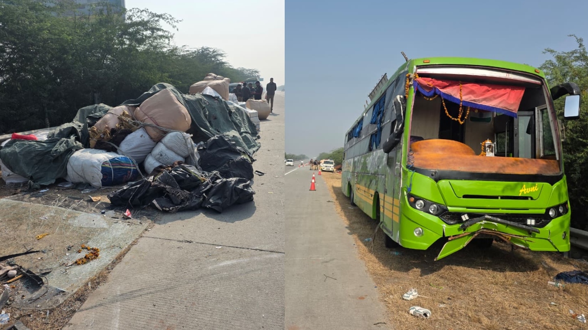 bus accident on yamuna expressway noida 14 injured