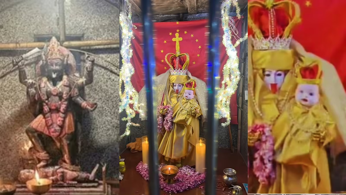 mumbai kali mata idol replaced with mother mary idol devotees protest priest arrested