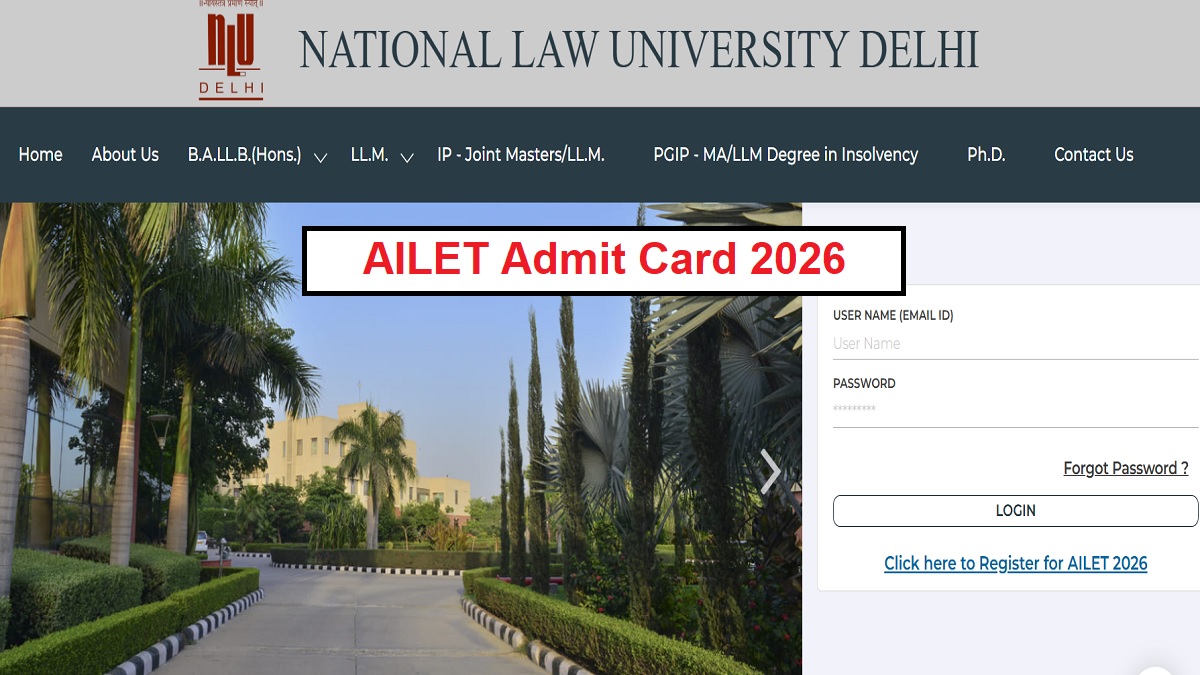 ailet admit card 2026 all india law entrance test admit card available for download exam to be held on this date