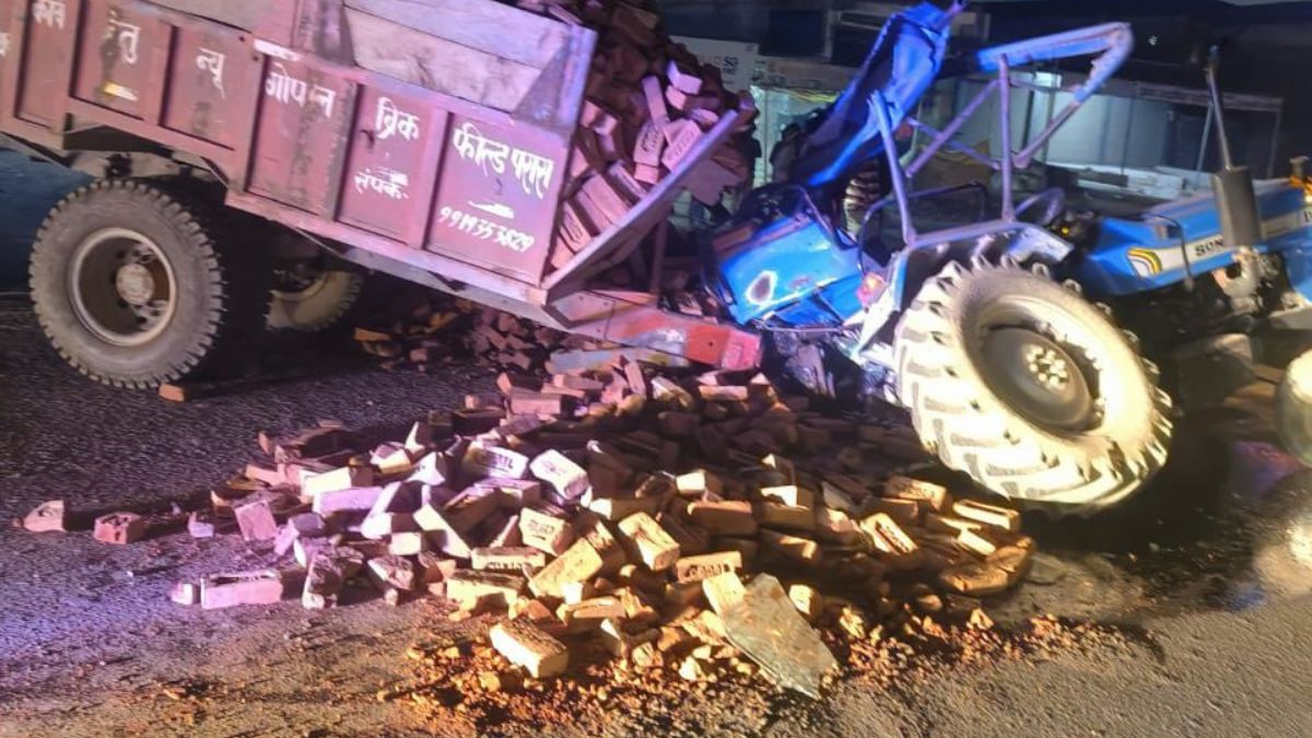 kanpur brickladen tractortrolley and truck collision one dead