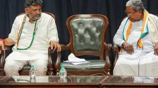 कर्नाटक के मुख्यमंत्री सिद्दरमैया और उपमुख्यमंत्री डीके शिवकुमार। (पीटीआई)