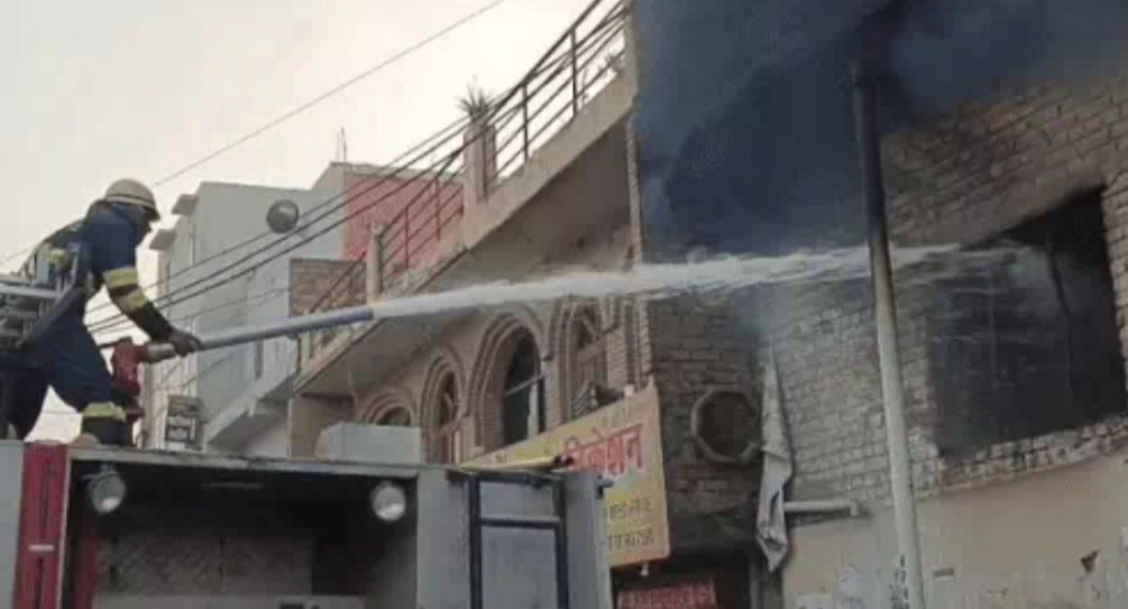 carpet factory fire in panipat short circuit causes massive damage trending news