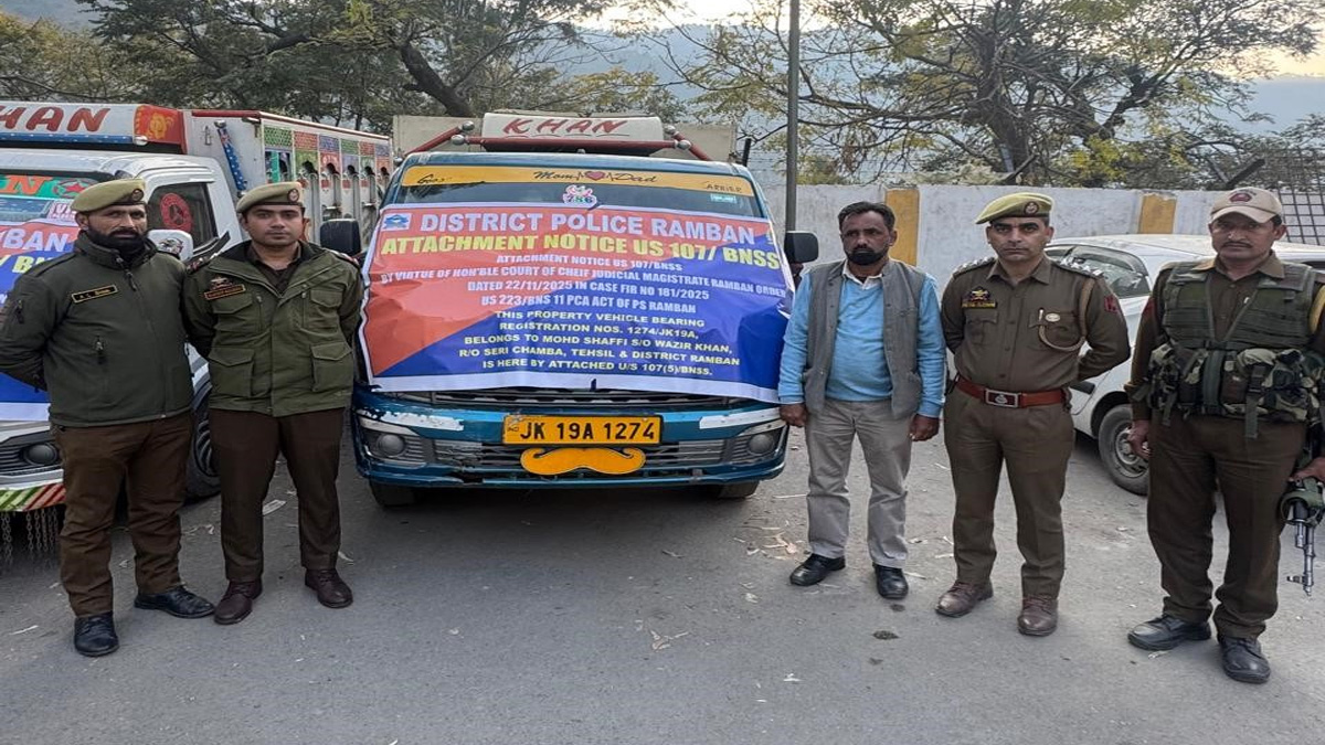 jk police seizes 30 lakh assets of cattle smugglers in ramban