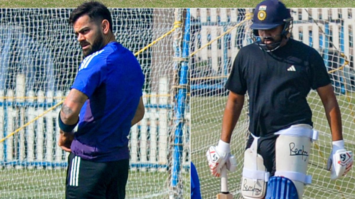 rohit and kohli hit power shots in net practice