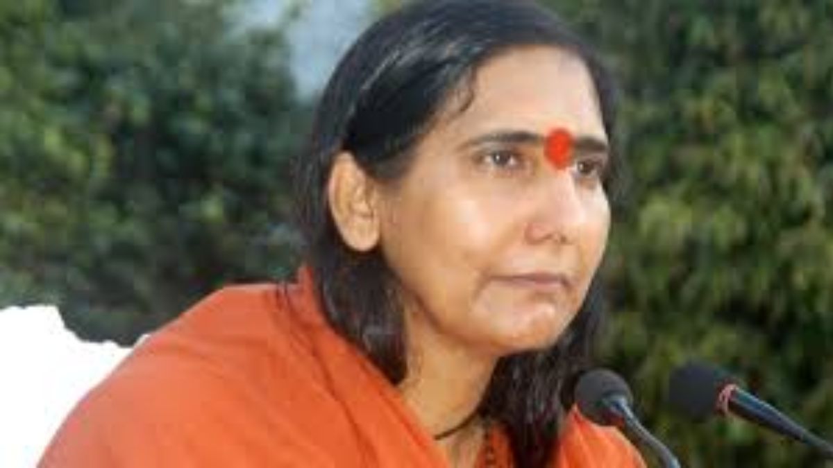 sadhvi ritambhara expresses grief cows eating garbage on streets