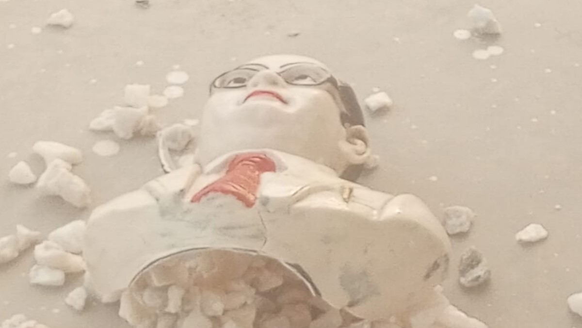 dr ambedkar statue vandalized in ailkar village in sonbhadra