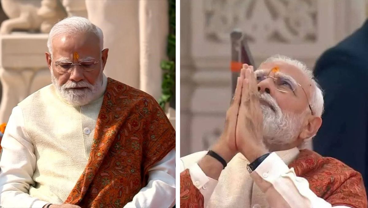 pm modi at ayodhya ram temple dhwajarohan and national resolve