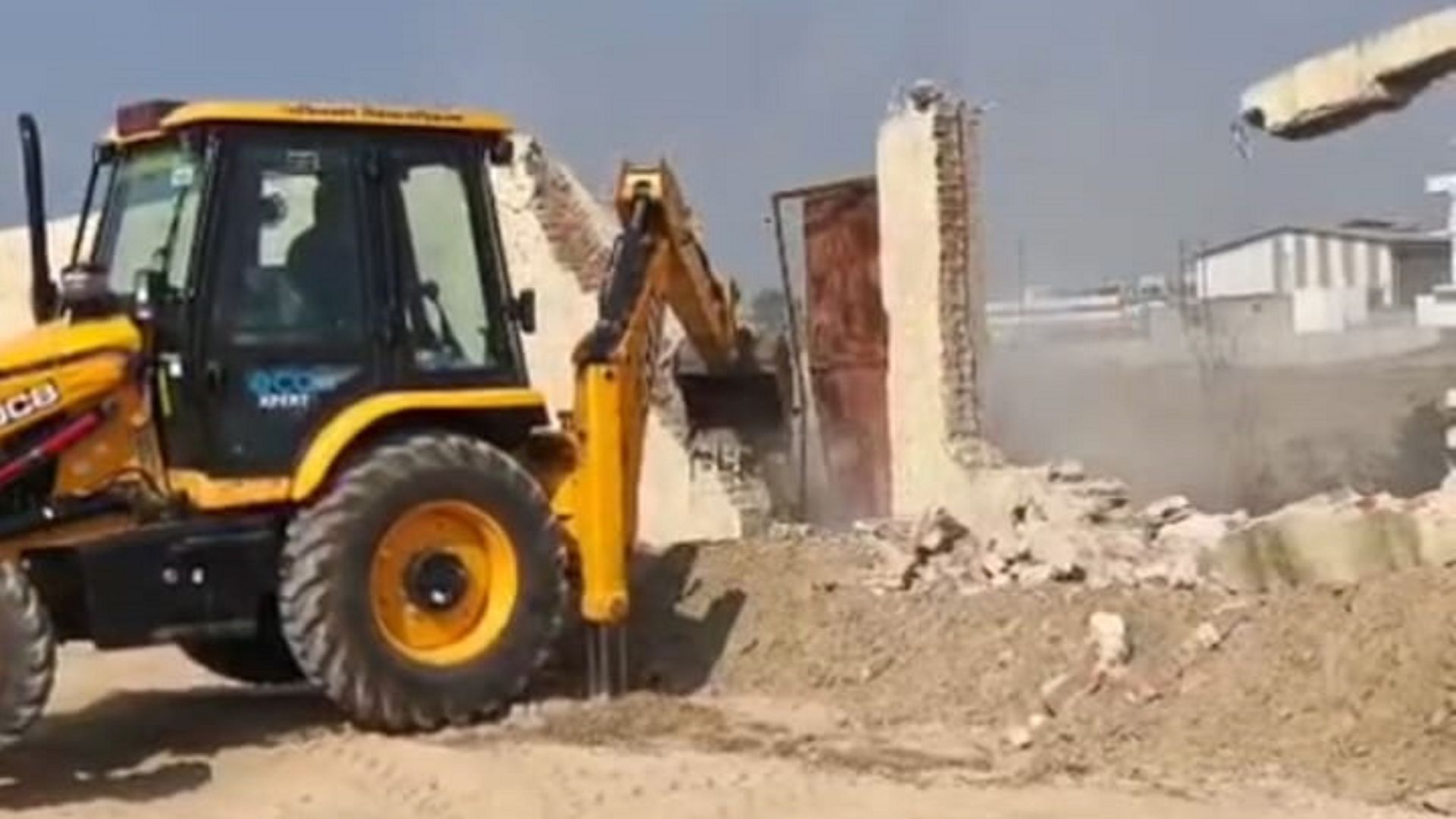 bulldozer action illegal colony demolished in dasna ghaziabad