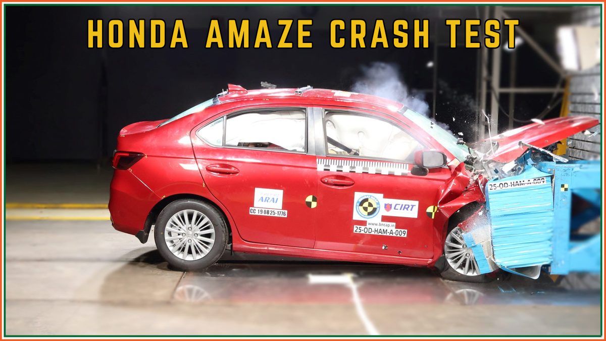 honda amaze secures 5star safety rating in bharat ncap crash tests