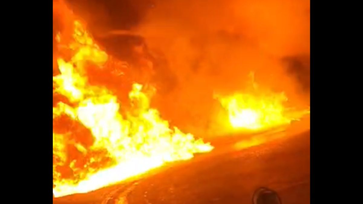 car fire in noida sector 76 oil leak sparks blaze