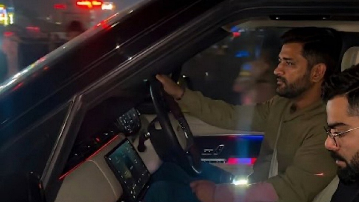 virat kohli and ms dhoni reunite at ranchi mahi drops him back to hotel watch video