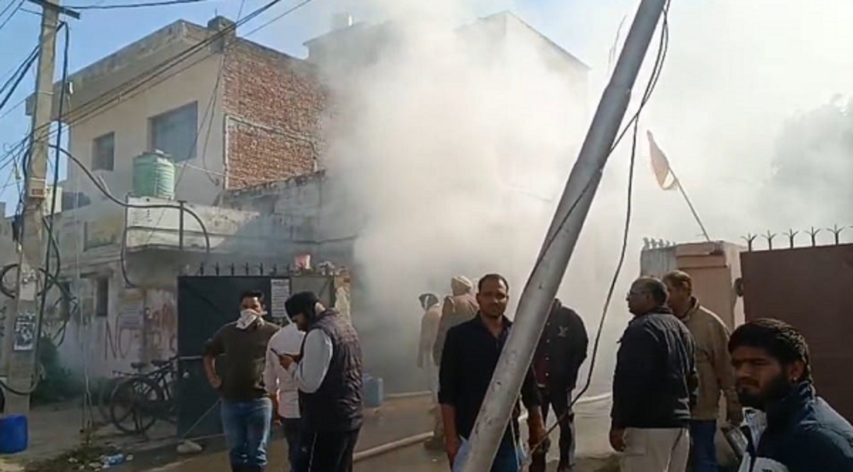mohali warehouse fire biscuits and chocolates engulfed in flames