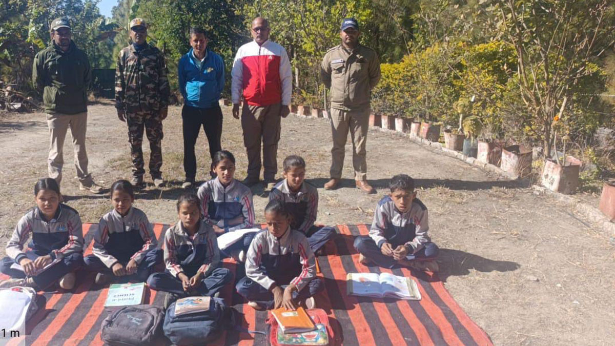 fear of wild bears children studying under the protection of the forest department